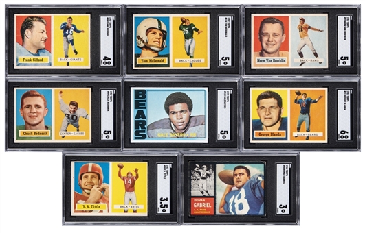 1957-1988 NFL "Shoebox" Collection Including SGC-Graded Football Cards (22 Different) - With Many Hall of Famers and Stars Over 275+ Cards